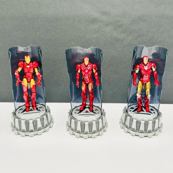 Hasbro Other - Marvel Universe Lot of 3 Iron Man Figures Mixed With Light-Up Bases Mark iV